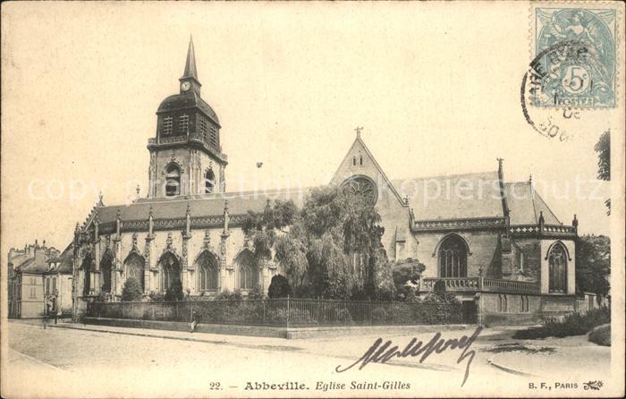 Abbeville 80 Somme Eglise Saint Gilles Stempel auf AK