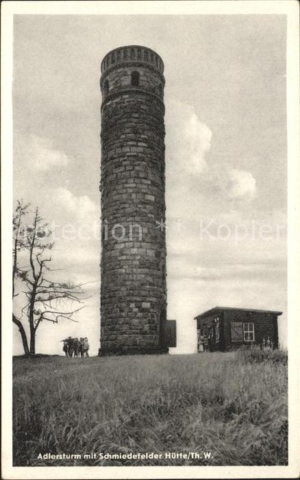 Adlersturm Adlersberg mit Schmiedefelder Huette Thueringer Wald