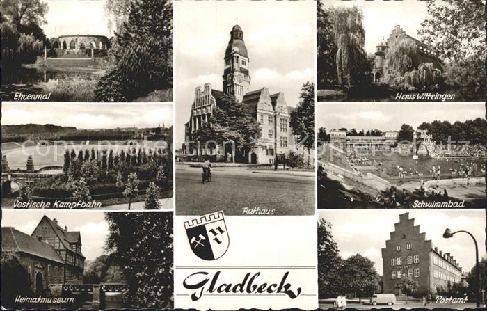 Gladbeck Ehrenmal Rathaus Haus Wittringen Schwimmbad Postamt Heimatmuseum Vestis