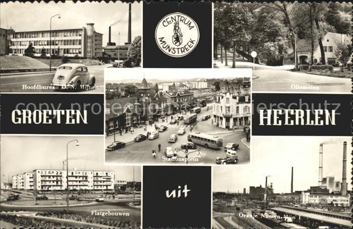 Heerlen Hoofdbureau UN Mijnen Oliemolen Oranje Nassau Mijn I Stationsplein Flatg