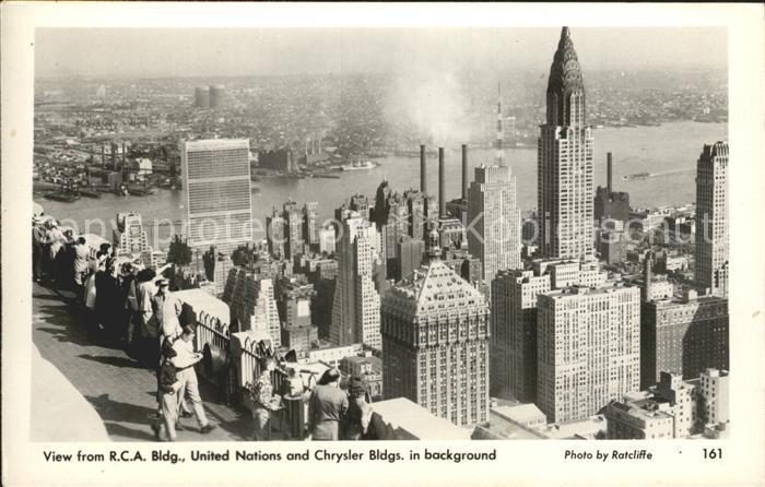 Manhattan New York View from RCA Building United Nations Chrylser Building Skysc