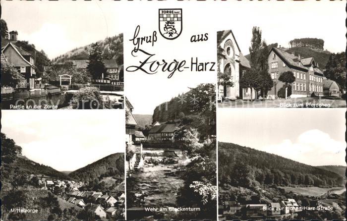 Zorge Partie an der Zorge Pferdchen Wehr Hohe Harz Strasse