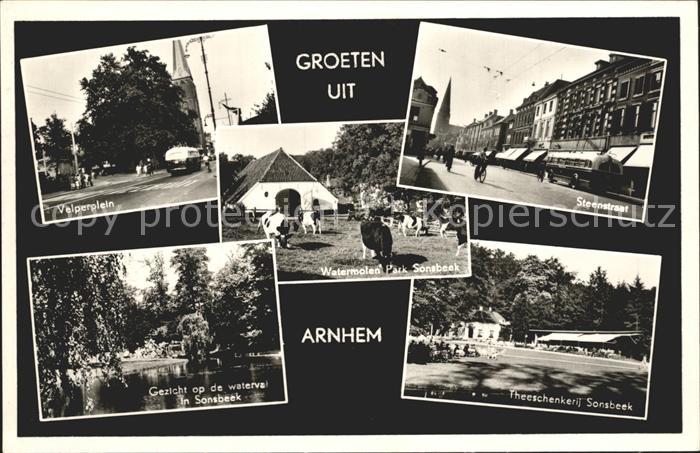Arnhem Velpersplein Steenstraat Theeschenkerij Sonsbeek Watermolen