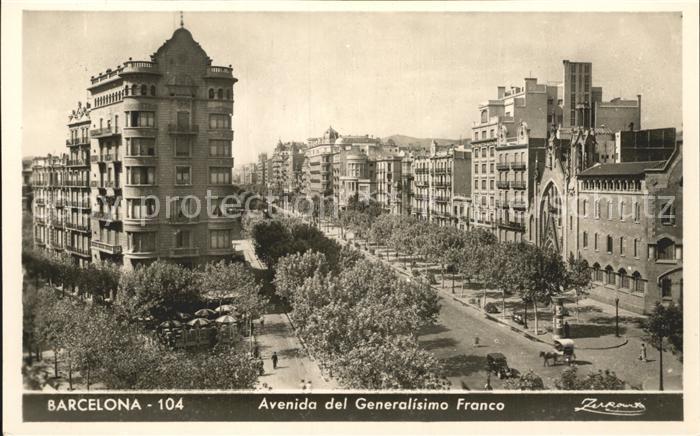 Barcelona Cataluna Avenida del Generalisimo Franco