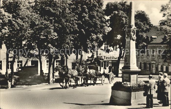 Oberwiesenthal Erzgebirge Postkutsche Postmeilensaeule Markt Kurort