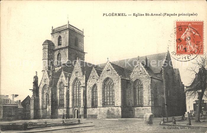 Ploermel Eglise St Armel Facade principale