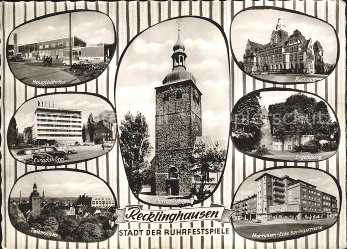 Recklinghausen Westfalen Bahnhof Rathaus Engelsburg Petruskirche Europahotel Ruh