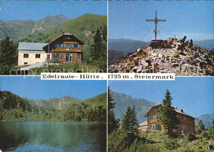 Hohentauern Edelrautehuette Gipfelkreuz Rottenmanner Tauern Grosser Scheibsee
