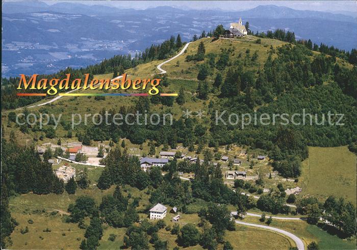Magdalensberg Ausgrabungsstaette Kapelle Fliegeraufnahme
