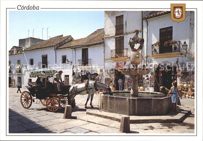 Cordoba Andalucia Plaza del Potro Brunnen Pferdekutsche