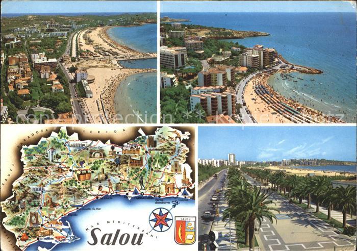 Salou Diversos aspectos de la Playa Strand Palmenallee Landkarte