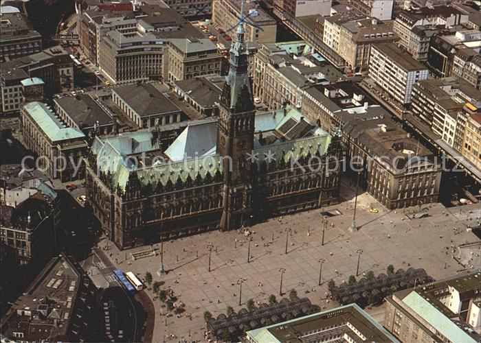 HAMBURG  CITY Rathaus Rathausmarkt Fliegeraufnahme