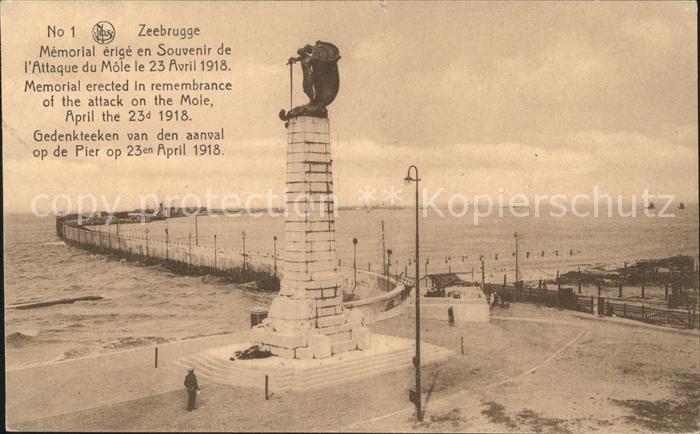 Zeebrugge West-Vlaanderen Memorial erected in remembrance of the attack on the M