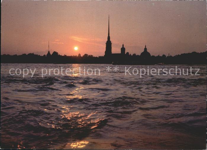 Leningrad St Petersburg Sonnenuntergang an der Neva
