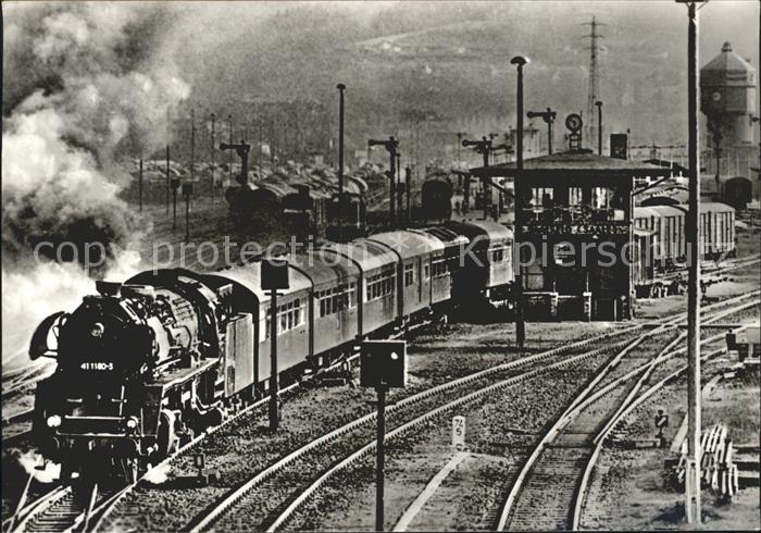 Saalfeld Saale Dampflokomotive im Einsatz Baureihe 41 Reko Ausfahrt