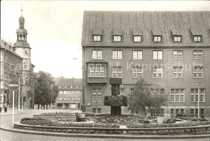 Nordhausen Thueringen Lutherplatz mit neuem Brunnen