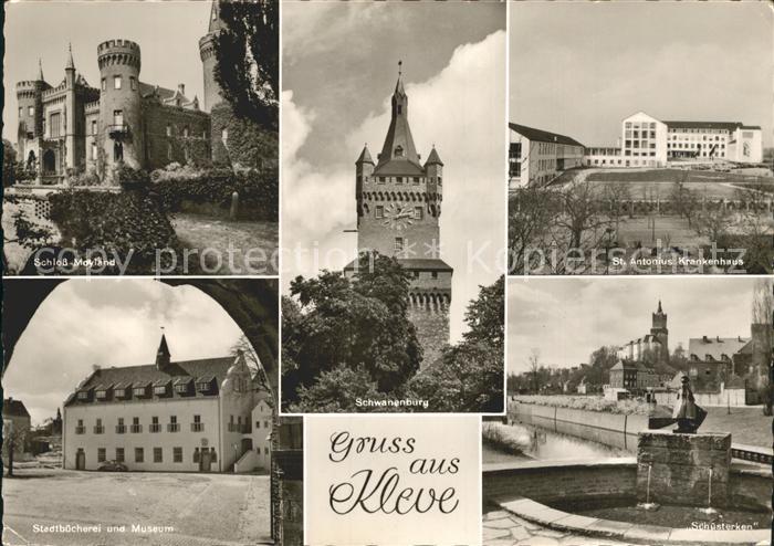 Kleve Schloss Moyland Schwanenburg St Antonius Krankenhaus Stadtbuecherei Museum