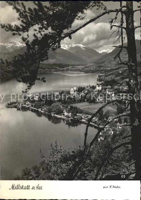 Millstatt Millstaettersee am Millstaettersee Fliegeraufnahme