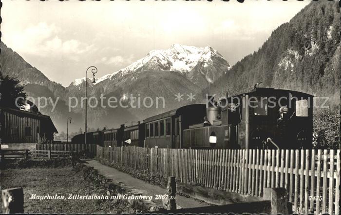 Mayrhofen Zillertal Zillertaltbahn mit Gruenberg