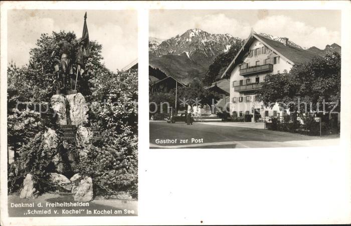 Kochel See Denkmal Schmied von Kochel Gasthaus zur Post