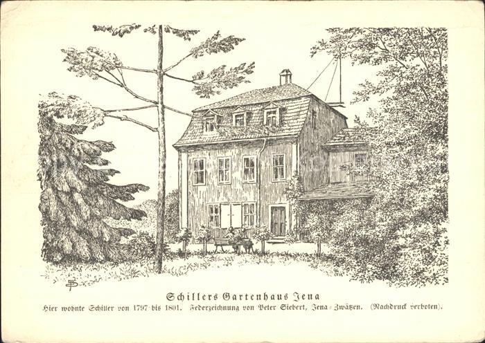 Jena Schillers Gartenhaus Kuenstlerkarte