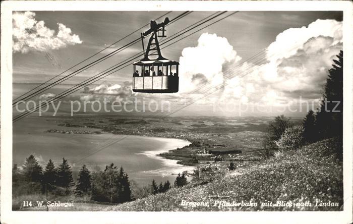 Bregenz Vorarlberg Pfaenderbahn mit Blick nach Lindau