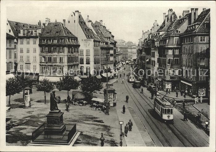 Strassburg Elsass Gutenbergplatz Strassenbahn Denkmal