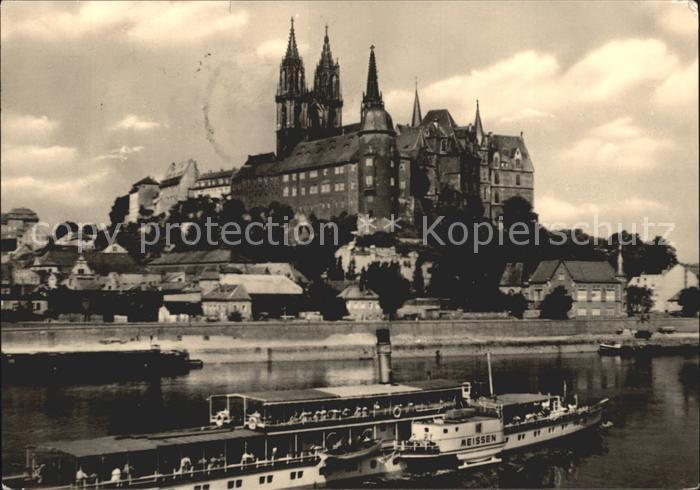 Dampfer Seitenrad Meissen Albrechtsburg Dom