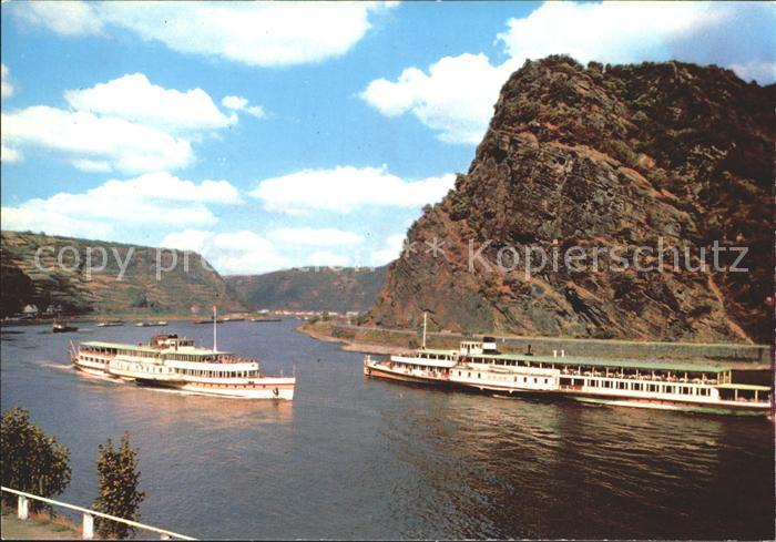 Dampfer Seitenrad Loreley-Felsen St. Goar am Rhein