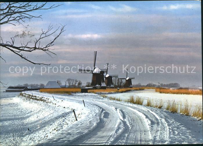 Windmuehle Holland Winterlandschaft
