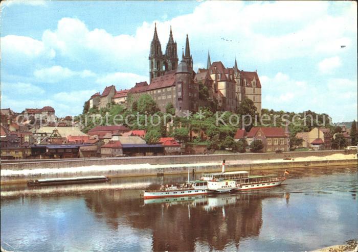 Dampfer Seitenrad Pirna Meissen Albrechtsburg Dom