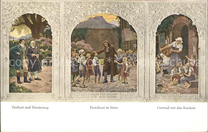 Pestalozzi Heinrich Stans Herbart und Diesterweg Gertrud mit den Kindern
