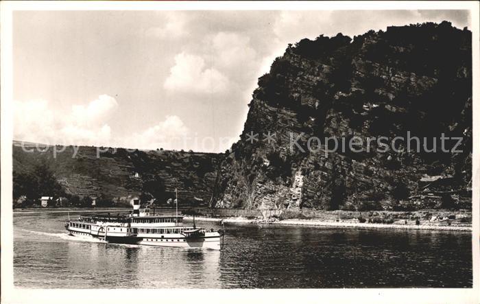 Dampfer Seitenrad Loreleyfelsen