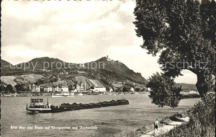 Schiffe Ships Navires Frachtschiff Koenigswinter Drachenfels