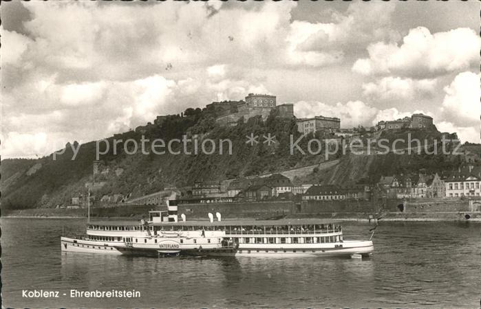 Dampfer Seitenrad Vaterland Koblenz Ehrenbreitstein