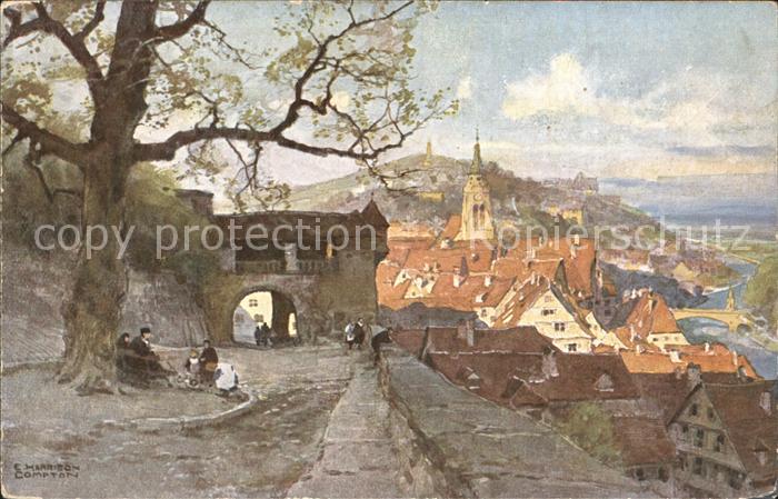 Compton E. H. Tübingen am Neckar Blick von der Schlos
