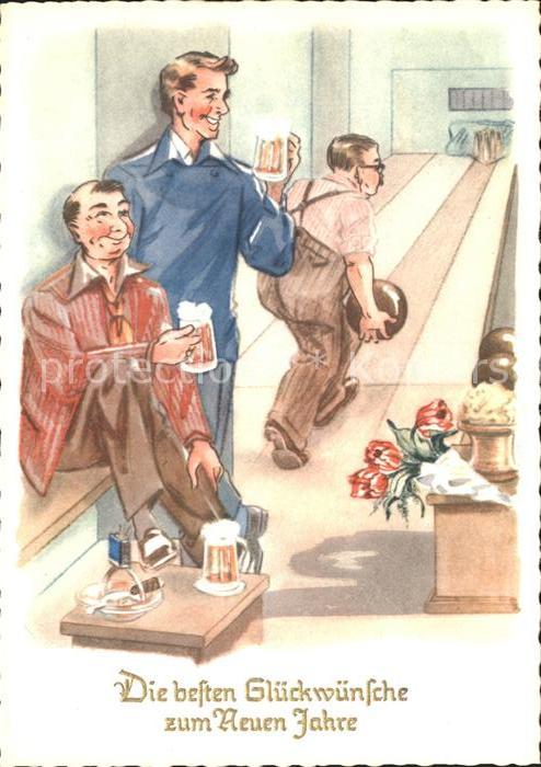 Kegeln Bier Blumen Zigarre Neujahr