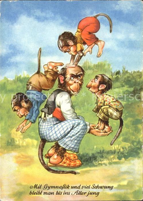 Vermenschlicht Affen Gymnastik