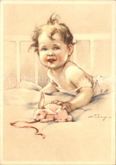 Baby Nursery Bebe Hase Kuenstlerkarte