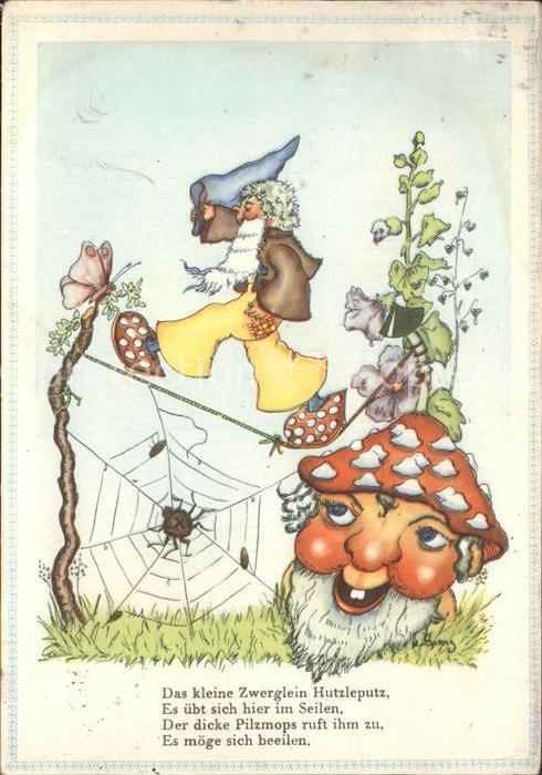 Vermenschlicht Pilz Zwerg Schmetterling Spinne