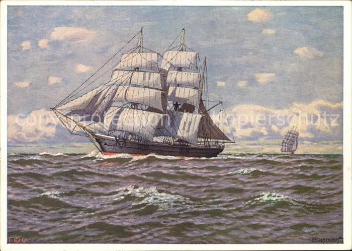 Segelschiffe Kuenstlerkarte H. Bahndorf