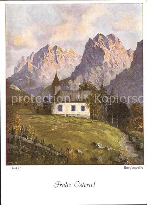 Kuenstlerkarte J. Hecker Burgkapelle Ostern