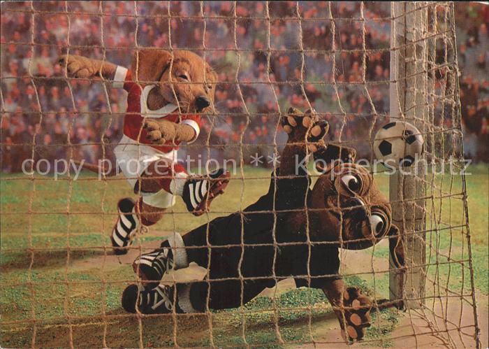 Vermenschlicht Hunde Fussball Tor Waggi-Cup-Serie