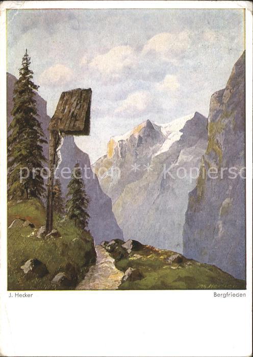 Kuenstlerkarte J. Hecker Bergfrieden