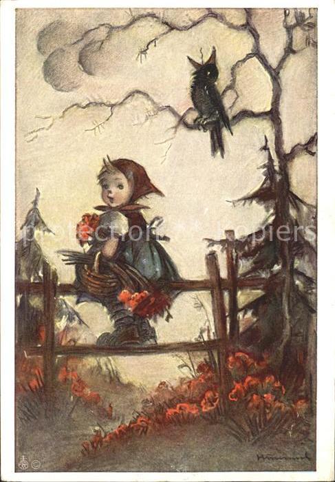 Hummel Nr. 5327 Kind Blumen Rabe