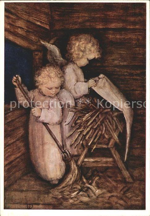 Spoetl Maria Kuenstlerkarte Nr. 315 Krippe Engel