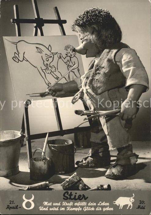 Mecki Nr. 505 Sternzeichen Stier Staffelei Pinsel