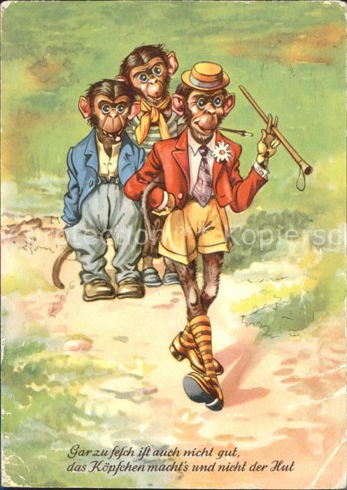 Vermenschlicht Affen Zigarette Zigarre Krawatte Mode