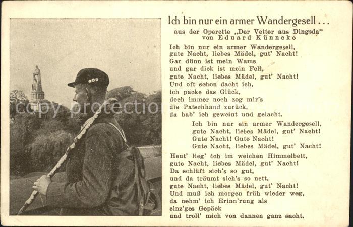 Liederkarte Ich bin nur ein armer Wandergesell