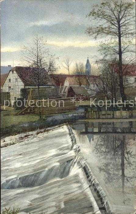 Verlag Photochromie Nr. 1342 Fluss Bauernhaus Litho